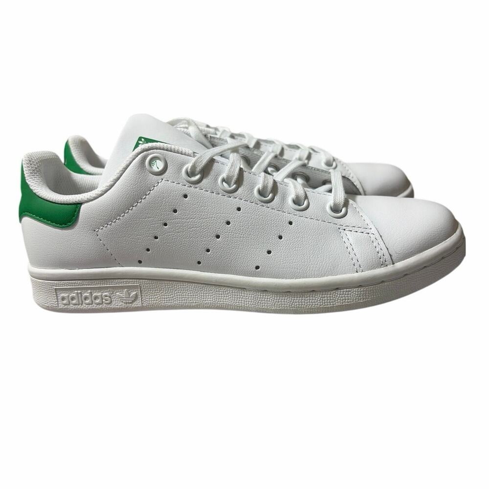 Adidas Originals Stan Smith J Sneakers Junior Trefoil White Green Size 4 NEW